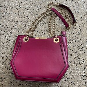 Red Burgundy Purse Crossbody Bag Melie Bianco With Gold Chain